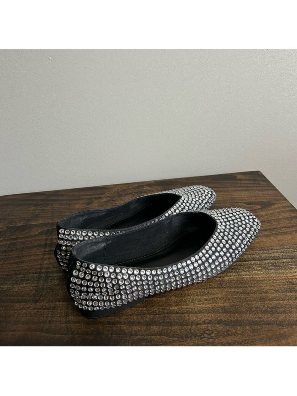 Steve Madden Matais Rhinestone Embellished Square Toe Ballet Flats, Size 9. - Picture 4 of 10